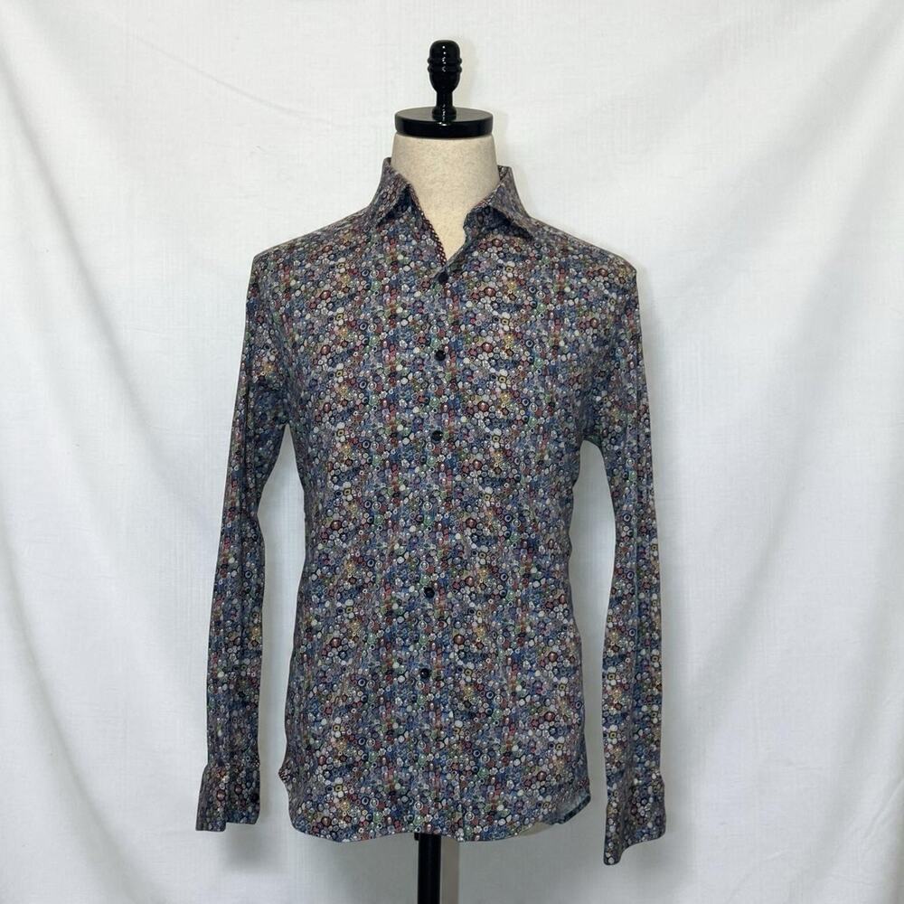 Robert Graham Modern Americans Shirt Mens Large Mosaic Skull Print Long Sleeve